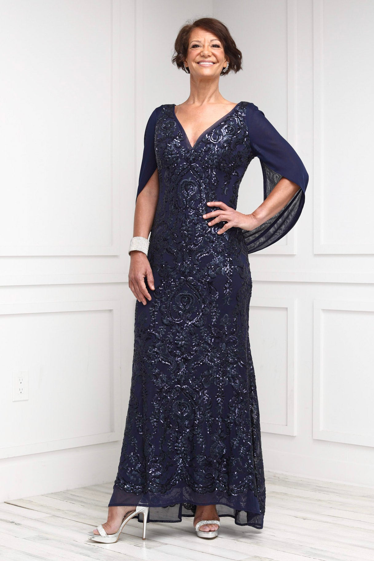 navy mother of the bride dress